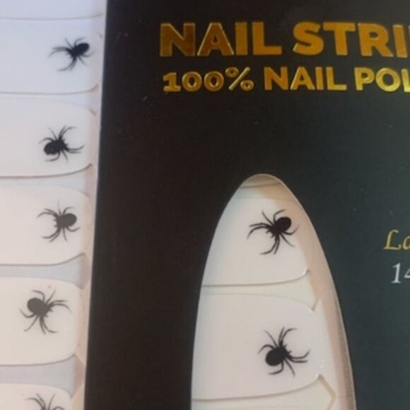 Rarity Nails Nail Strips 18 Pack Arachnophobia Spider Wednesday Addams New - Picture 1 of 4
